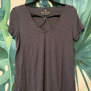 Navy Striped Top